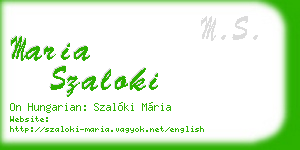 maria szaloki business card