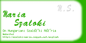 maria szaloki business card